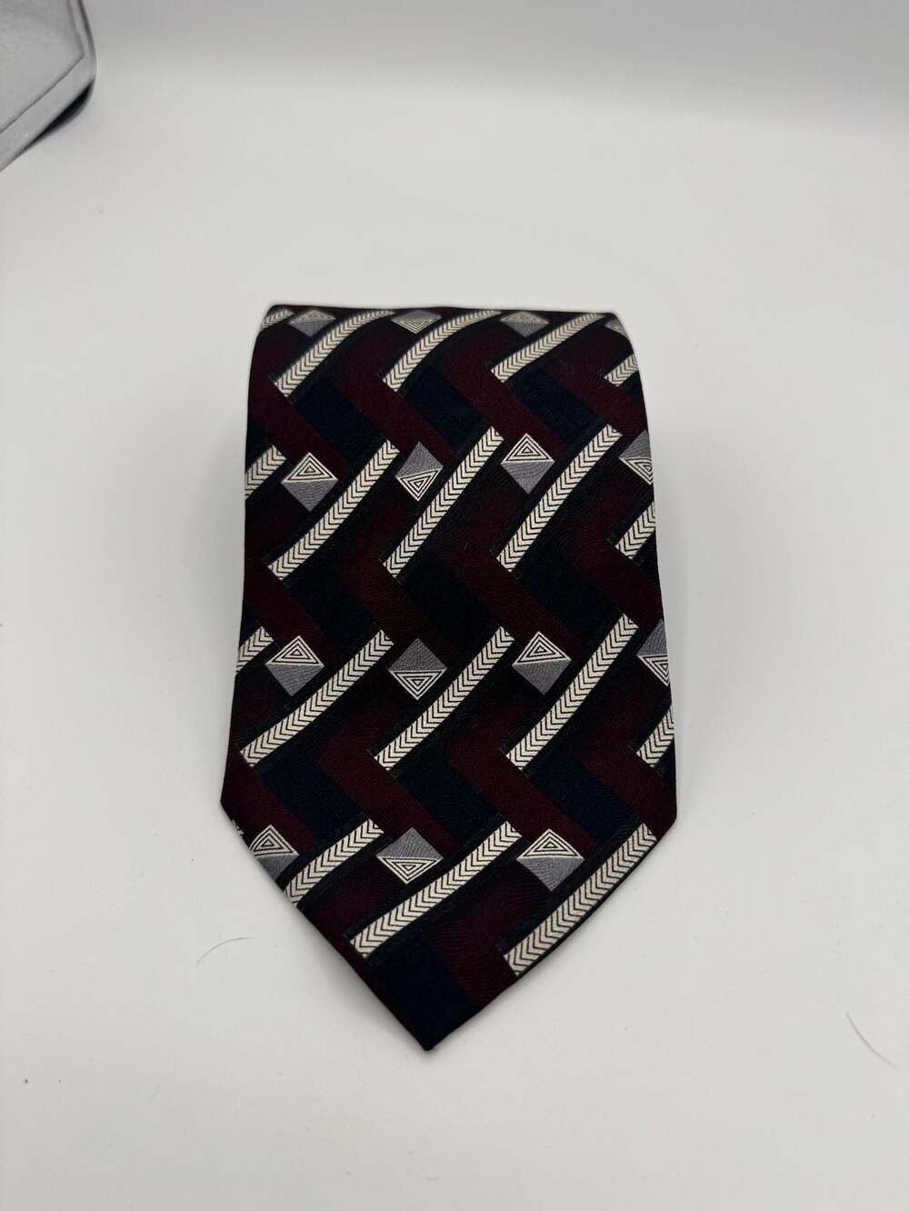 Franco Ventura Venezia Men's 100% Silk Geometric Pattern Necktie